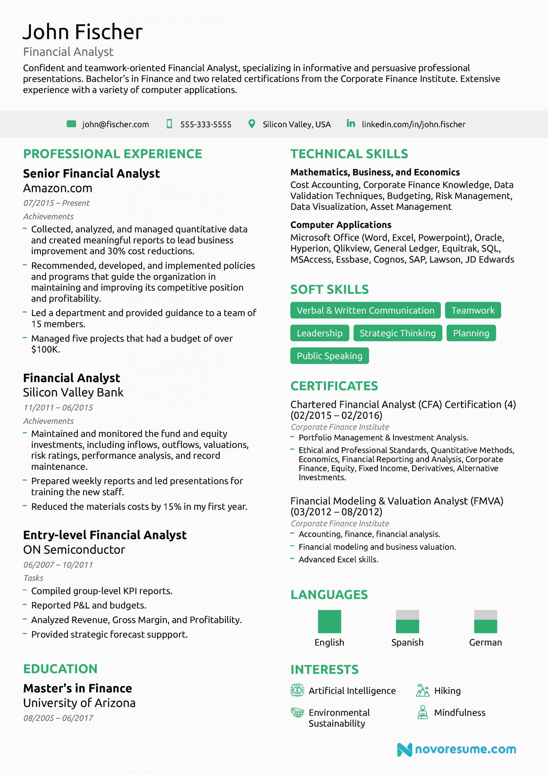Resume Sample for Banking and Finance Financial Analyst Resume [the Ultimate 2021 Guide]