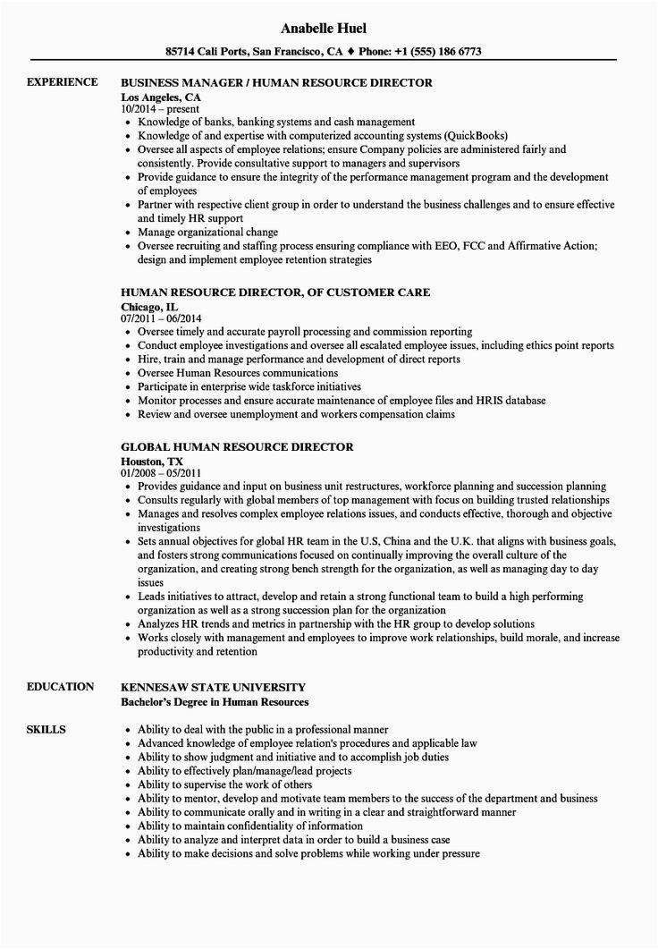 Resume Sample for Human Resource Position 20 Human Resources Director Resume In 2020 with Images
