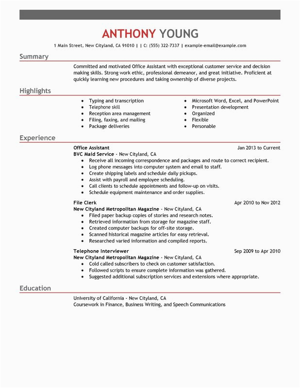 Resume Sample for Office assistant Position Fice assistant Resume Examples – Free to Try today