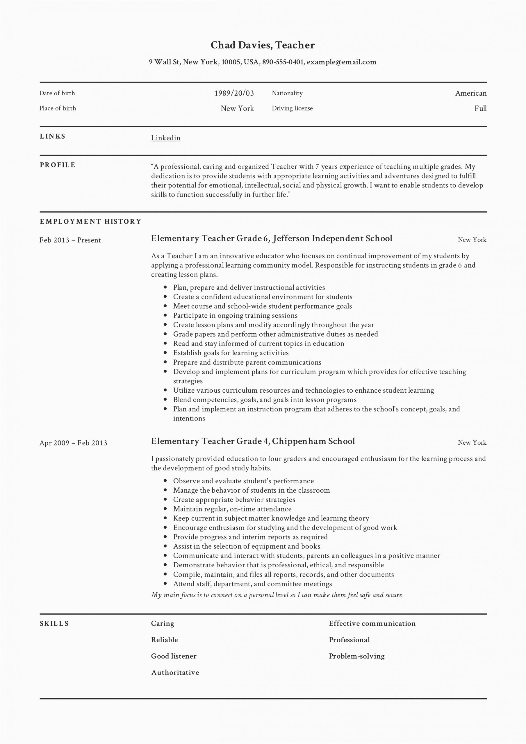 Resume Sample for Teacher Job Pdf Teacher Resume & Writing Guide 12 Samples Pdf
