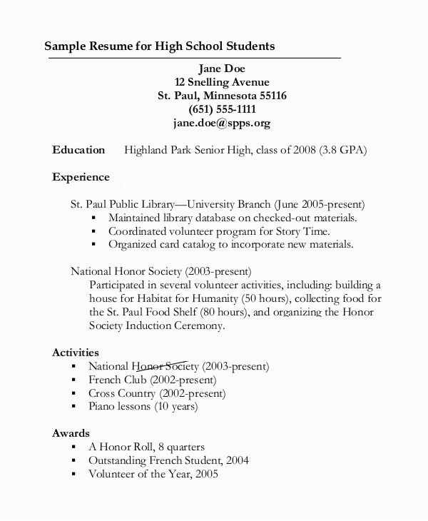 Resume Sample with No Experience High School Free 9 Sample Graduate School Resume Templates In Pdf