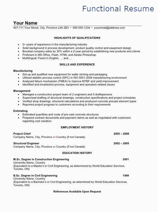 Resume Samples Canada for It Professionals How to Write A Canadian Resume