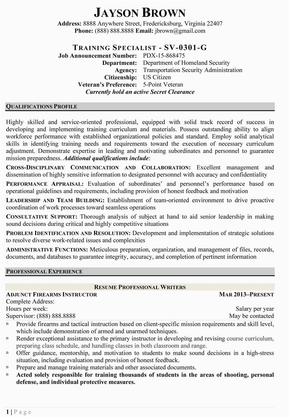 Sample Federal Resume for Program Specialist Federal Resume Writing Service Resume Professional Writers