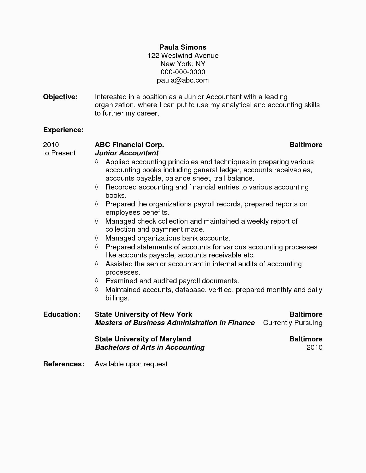 Sample Of Objectives In Resume for Ojt 72 Beautiful S Sample Resume Ojt Accounting Students