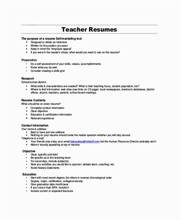 Sample Of Objectives In Resume for Teachers Free 9 Resume Objective Samples In Pdf