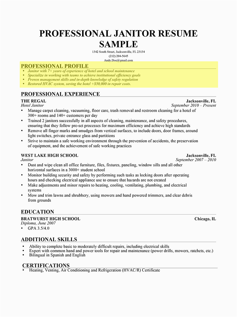 Sample Of Professional Profile for A Resume How to Write A Professional Profile