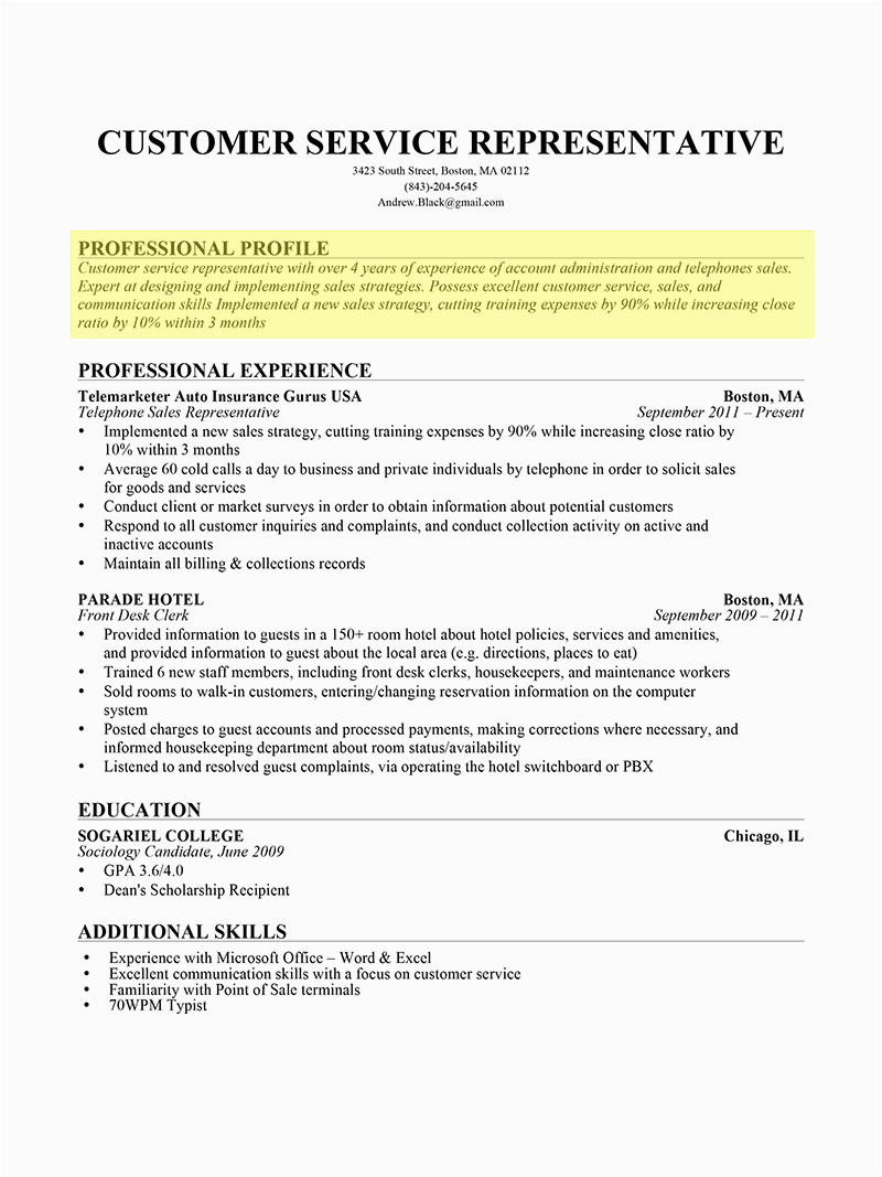 Sample Of Professional Profile for A Resume Resume Professional Profile Examples How to Write A