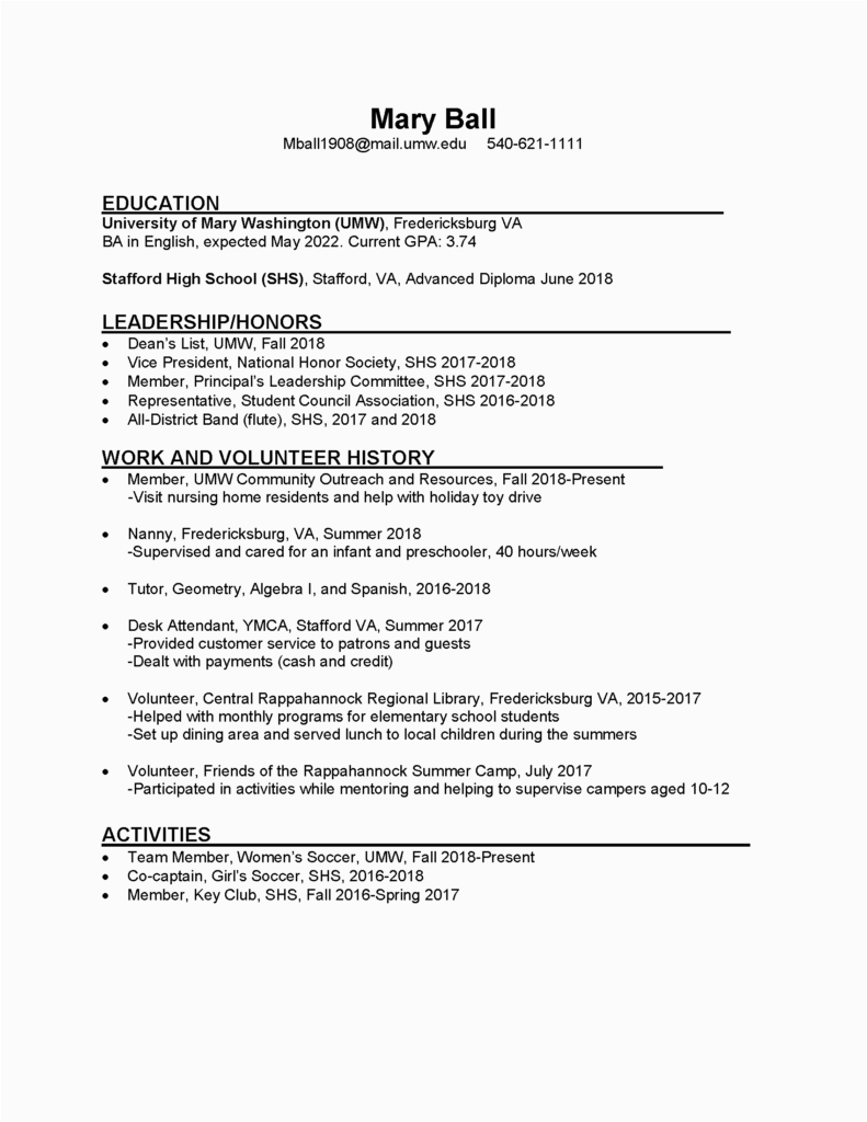 Sample Of Resume for College Students with No Experience Student No Work Experience Resume the 1 Secrets About