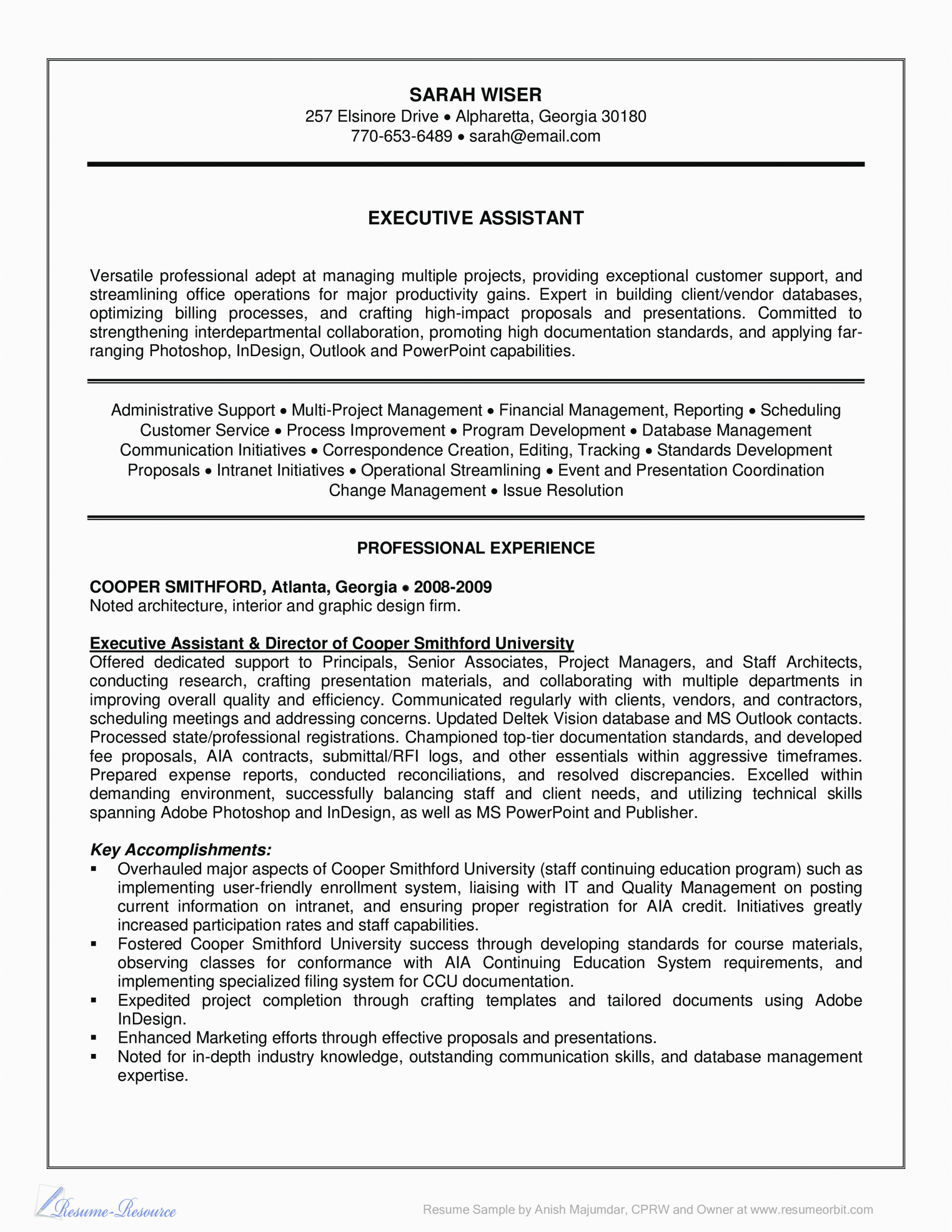 Sample Of Resume for Executive assistant Professional Executive assistant Resume