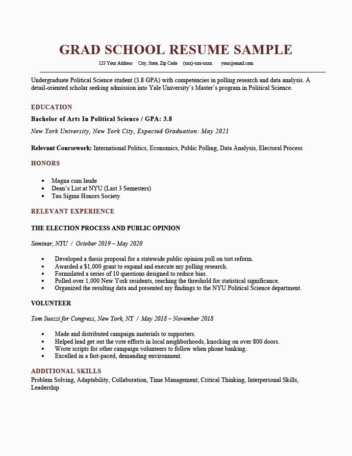 Sample Of Resume for Graduate School Application Grad School Resume with Cv Simply You Dont Need to Use