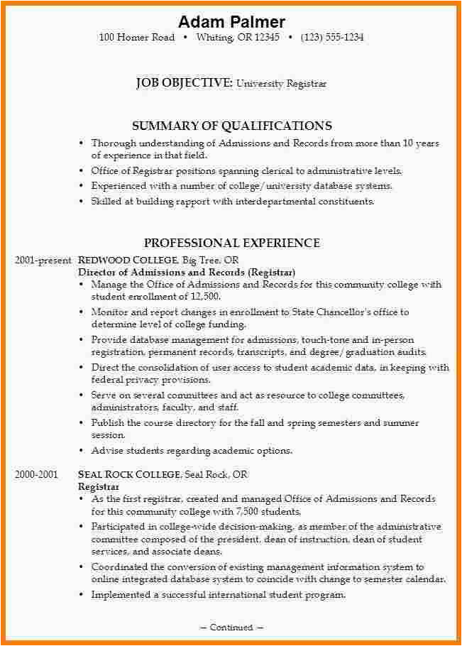 Sample Resume for College Application Template 8 College Admission Resume Professional Resume List
