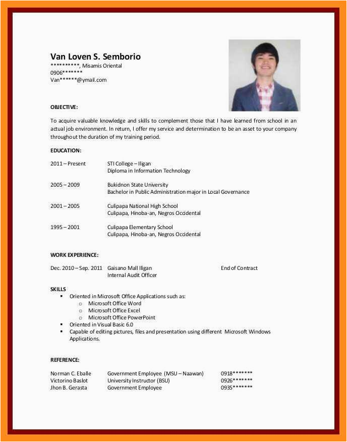 Sample Resume for College Student with No Experience 12 13 Cv Samples for Students with No Experience