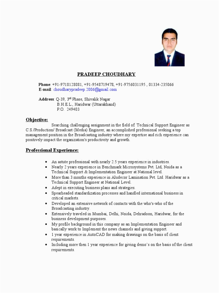 Sample Resume for Experienced Technical Support Engineer Resume Technical Support Engineer software