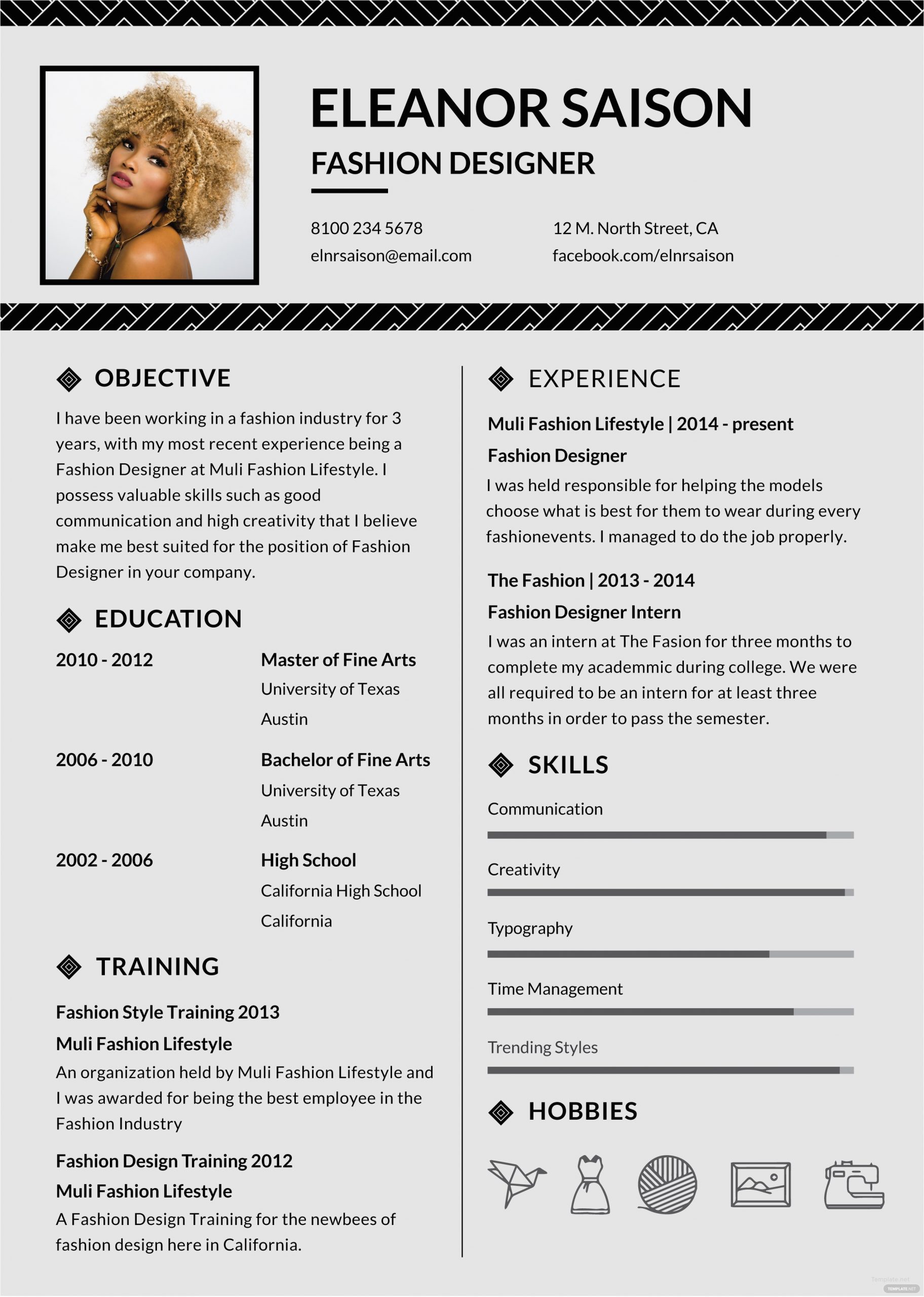 Sample Resume for Fashion Designer Fresher Free assistant Fashion Designer Resume and Cv Template In