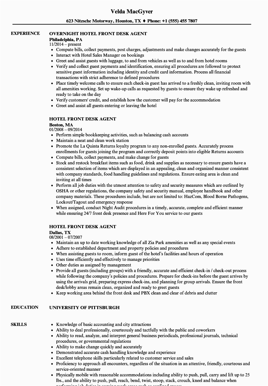 Sample Resume for Hotel Front Desk Receptionist Receptionist Resume for Hotel Job with No Experience