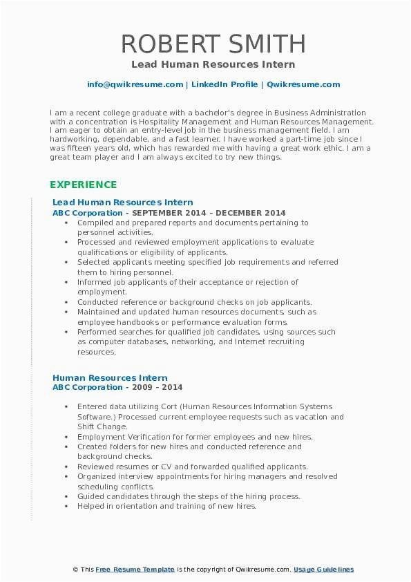 Sample Resume for Hr Internship with No Experience Entry Level Hr Resume No Experience New Human Resources