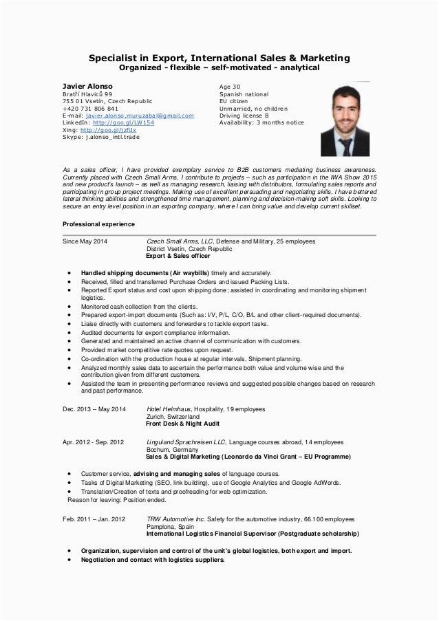 Sample Resume for Import Export Executive Sample Resume Import Export Executive Import Export
