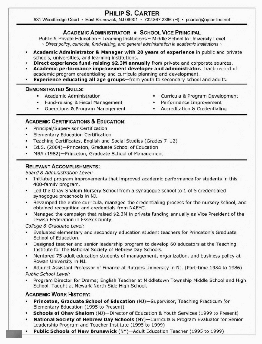 Sample Resume for Master S Admission Graduate School Supervisor Resume 447 topresume