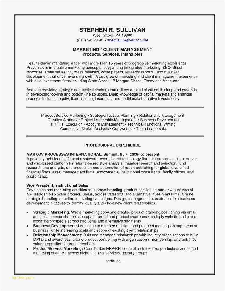 Sample Resume for Mba Marketing Experience Mba Marketing Resume format Resume Examples