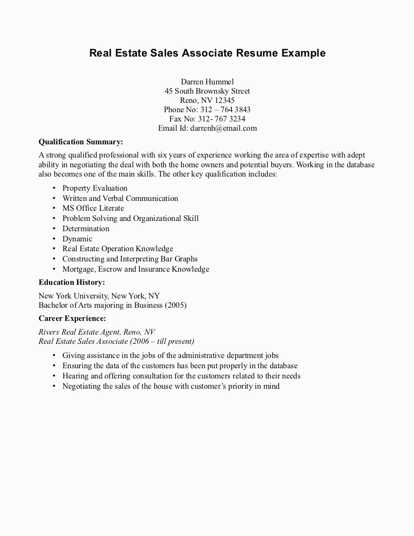 Sample Resume for Sales associate with No Experience Cover Letter for Sales associate Position with No