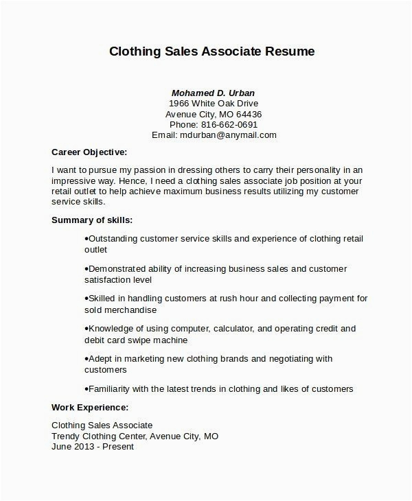 Sample Resume for Sales associate with No Experience Sales associate Resume No Experience™