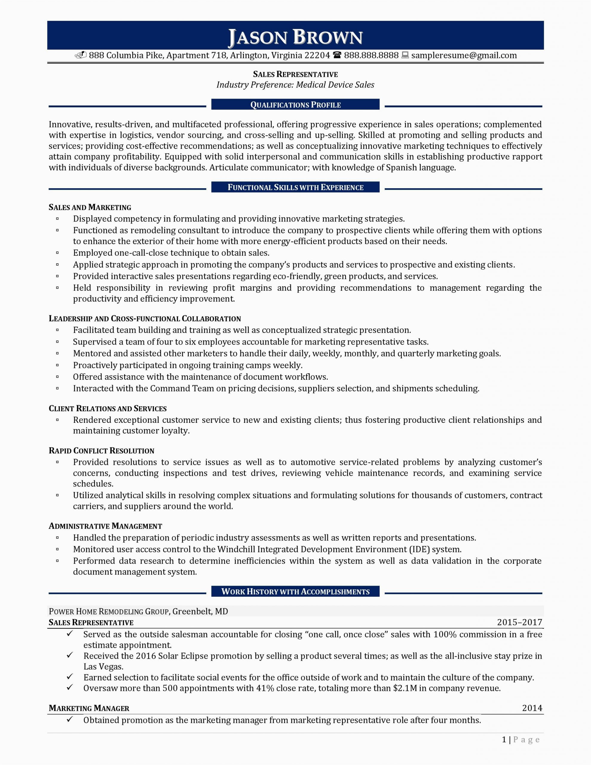 Sample Resume for Sales Representative with No Experience Sales Representative Resume Examples
