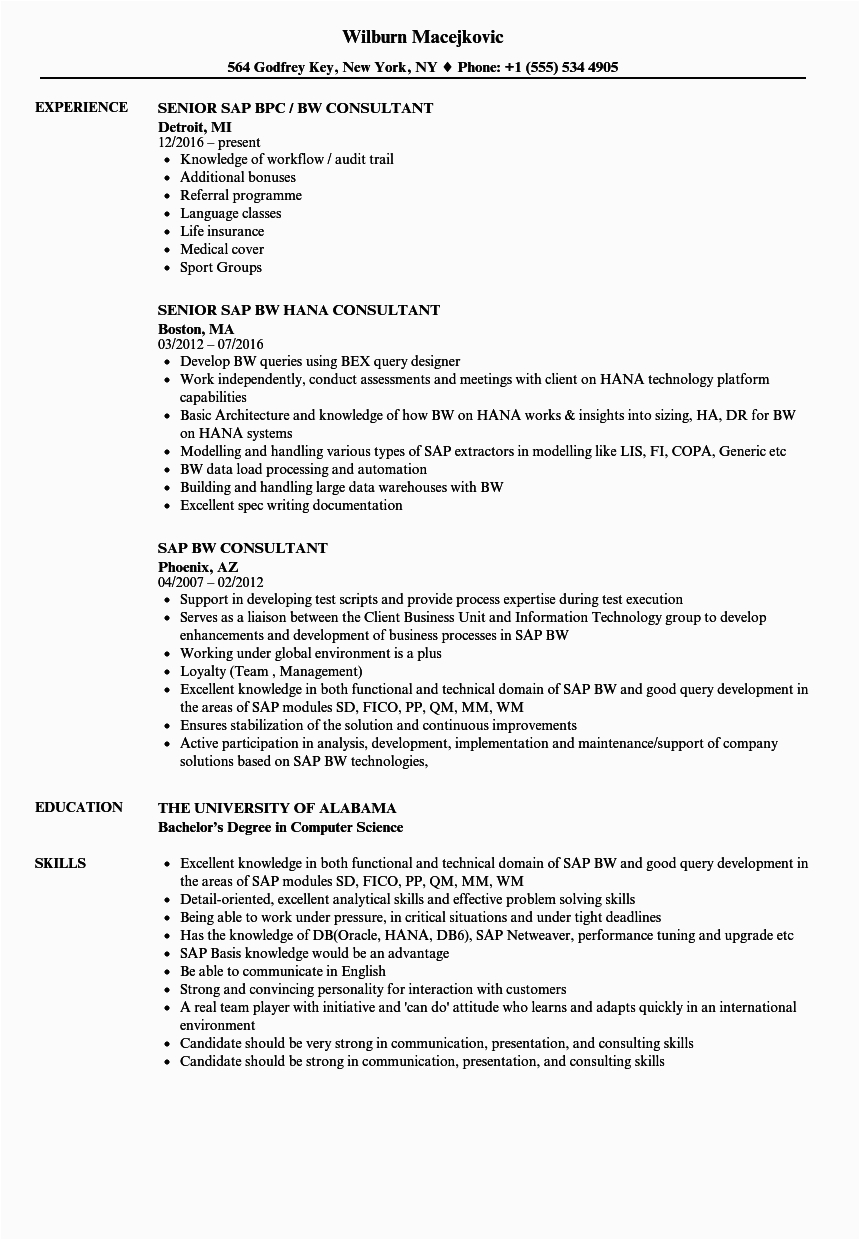 Sample Resume for Sap Fico End User Sap Fico Support Consultant Resume February 2021
