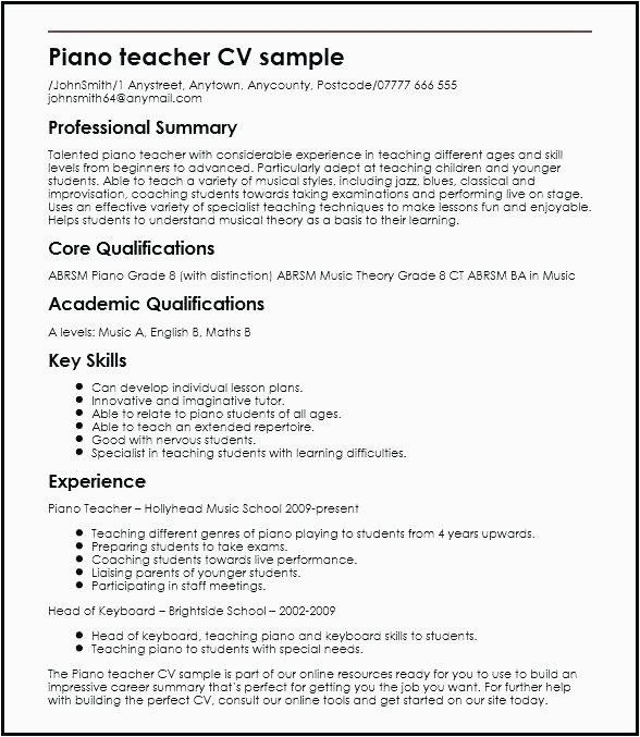 Sample Resume for Teachers In India Cv format for Teacher Job In India