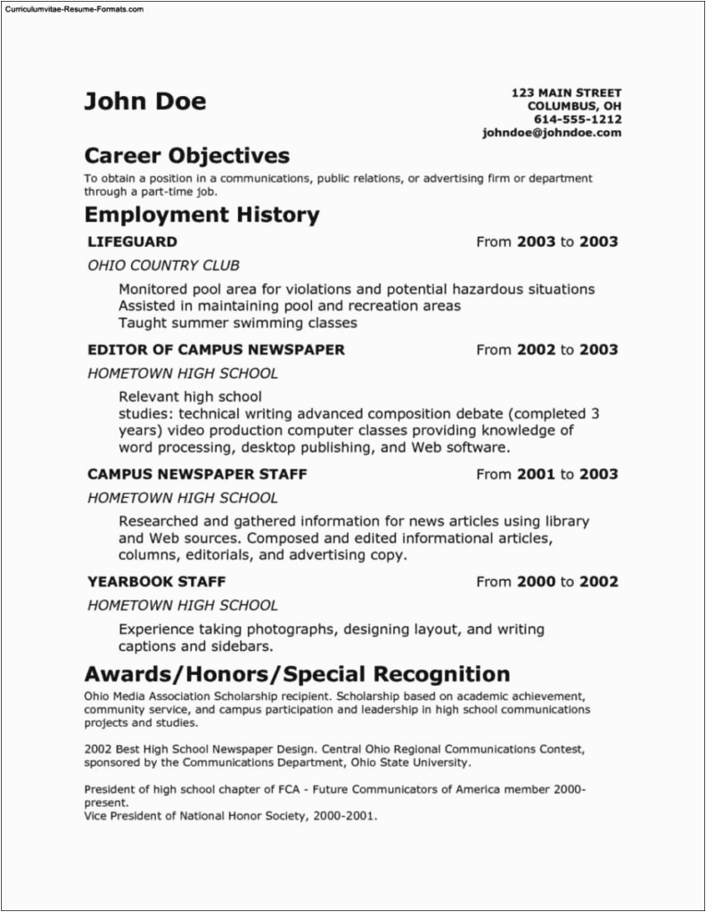 Sample Resume for Teenager who Has Never Worked Resume Template for Teenagers