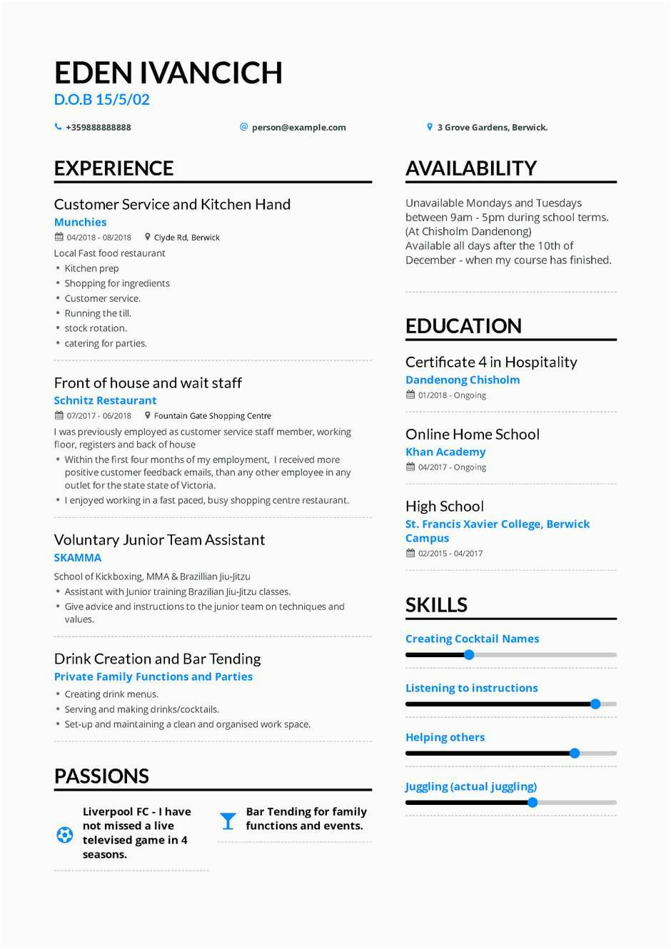 Sample Resume for Teenager who Has Never Worked the Best 2019 Fresher Resume formats and Samples