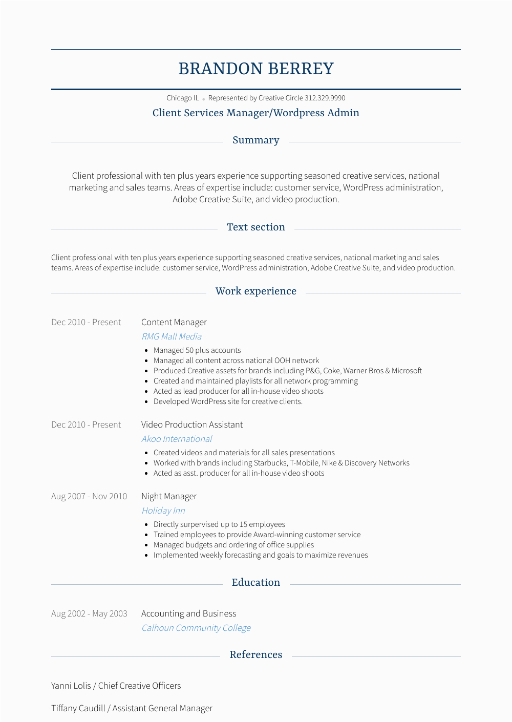 Sample Resume for Web Content Manager Content Manager Resume Samples and Templates