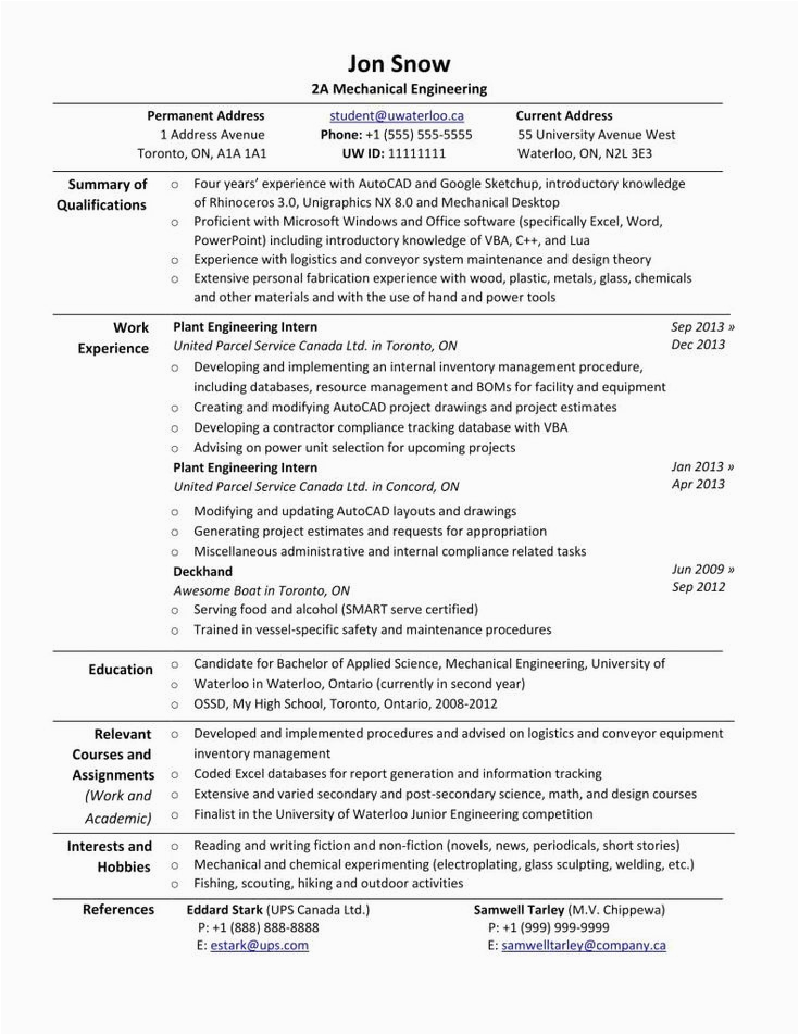 Sample Resume format for Engineering Students Engineering Student Resume Template New Resume Templates