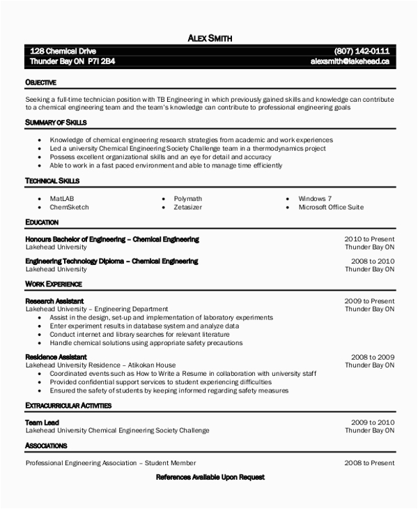 Sample Resume format for Engineering Students Free 8 Sample Engineering Resume Templates In Ms Word