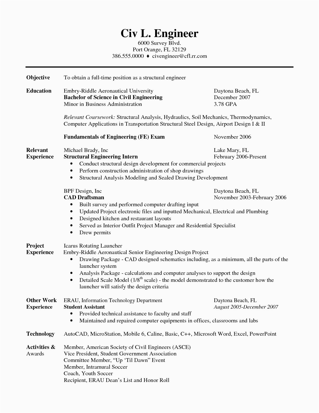 Sample Resume format for Engineering Students Image Result for Mechanical Engineering Student Resume
