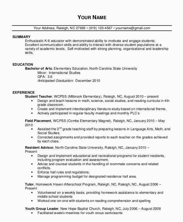 Sample Resume format for Experienced Teachers 21 Simple Teacher Resume Templates Pdf Doc