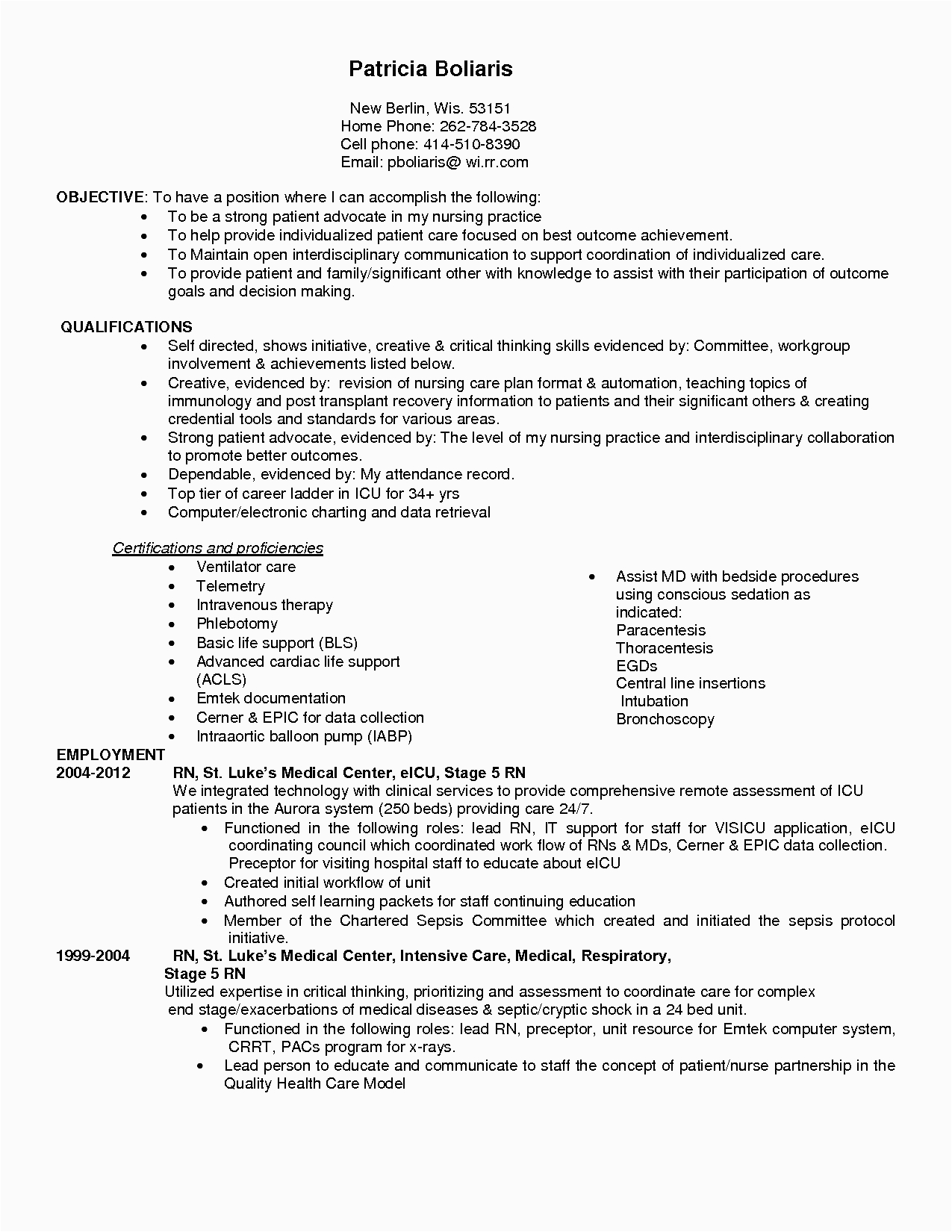 Sample Resume Of Icu Staff Nurse Icu Nursing Resume Examples – Salescvfo