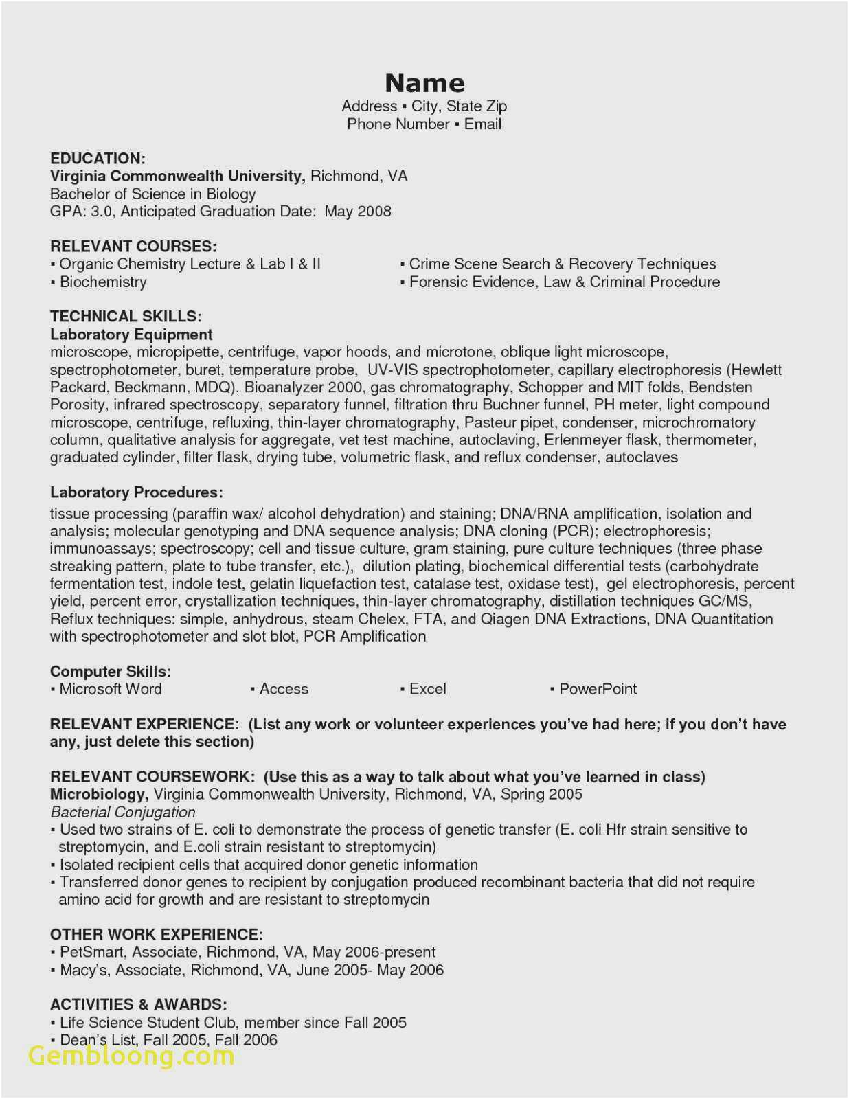 Sample Resume Relevant Skills and Experience Free Free Download 56 Relevant Experience Resume Picture