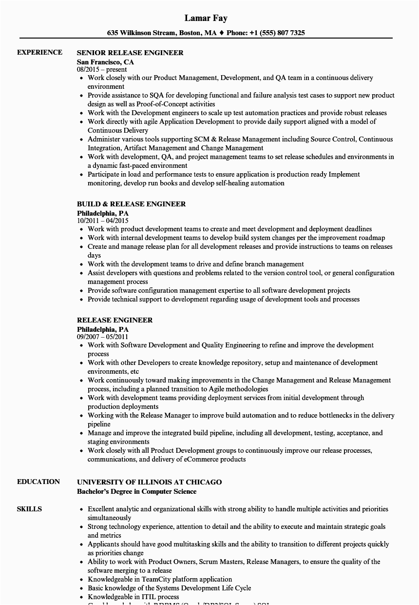 Build and Release Engineer Sample Resume Build and Release Engineer Resume Finder Jobs