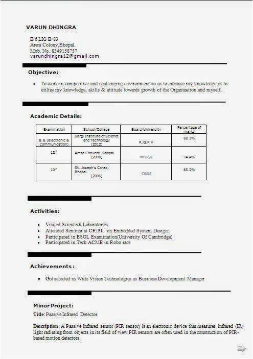 Electronics and Communication Engineering Resume Samples for Freshers Pdf Electronics and Munication Engineering Fresher Resume
