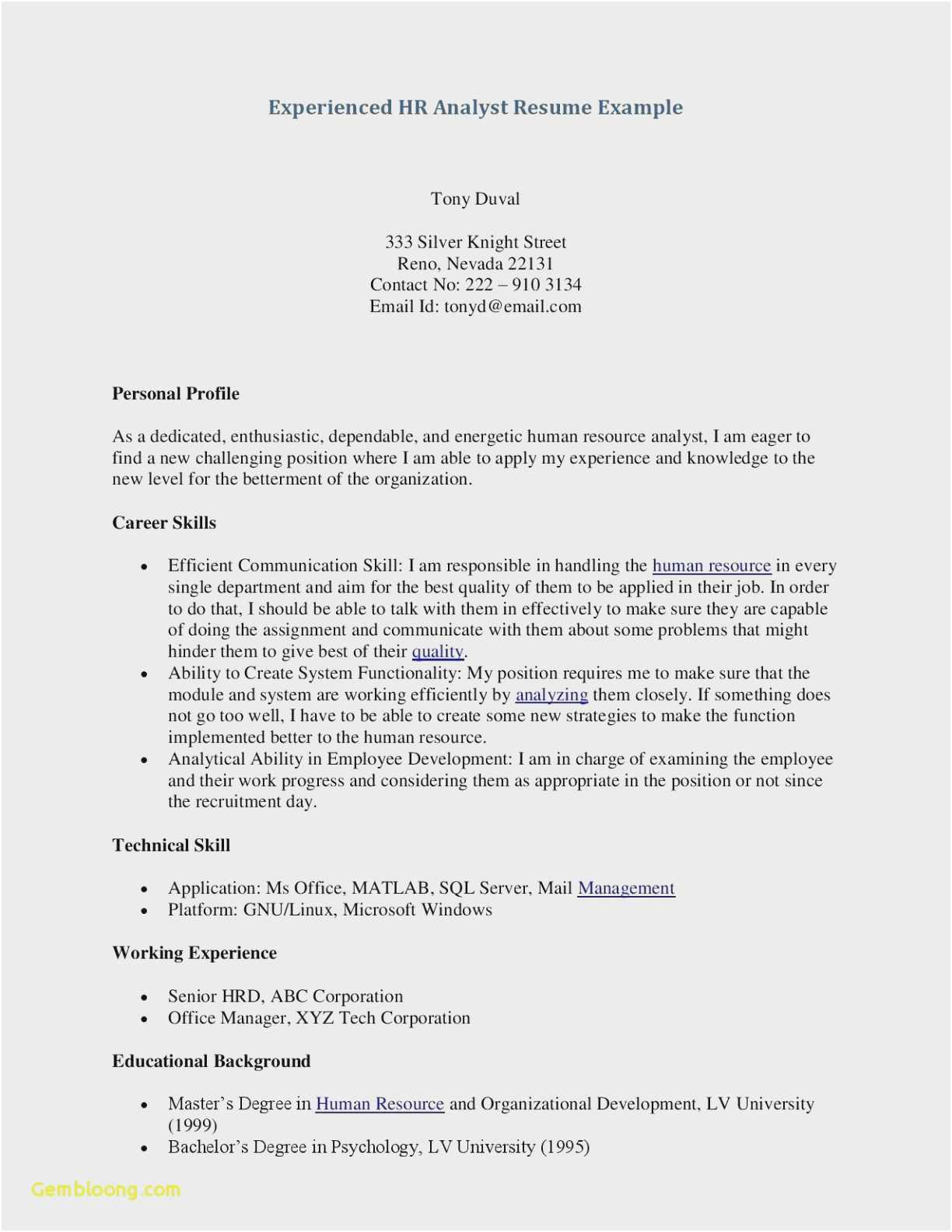 Email Sample to Recruiter with Resume Free Download 59 Recruiter Resume Examples