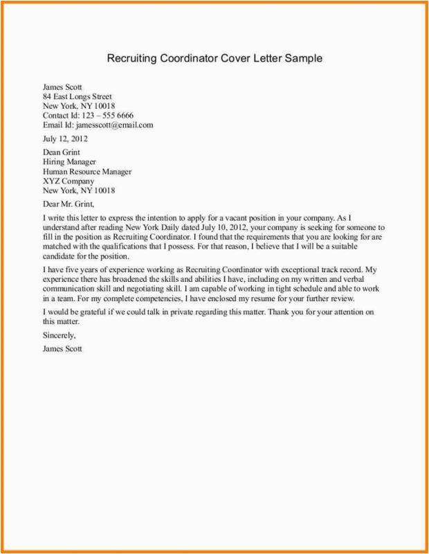 Email Sample to Recruiter with Resume Sample Email to Recruiter