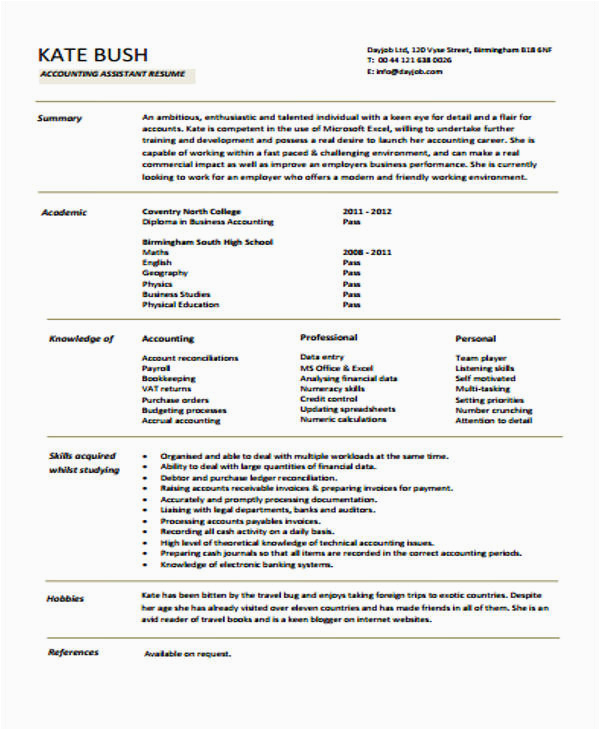 Junior Accountant Resume Sample In Word Free 30 Accountant Resume Templates In Pdf