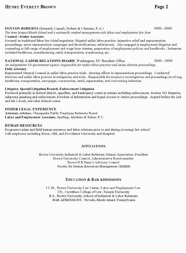 Labor and Employment attorney Resume Sample Resume Sample 4 attorney Resume Labor Relations