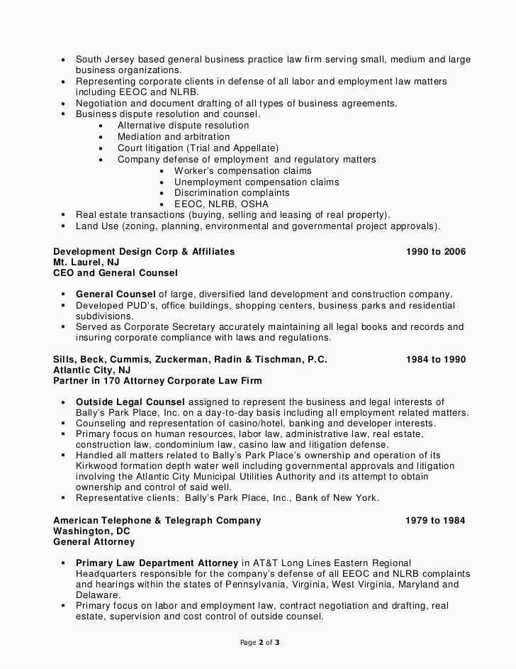 Labor and Employment attorney Resume Sample Stephen H Joseph Resume Labor and Employment