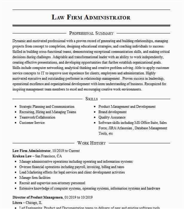 Law Firm Office Manager Resume Sample Law Firm Operations Manager Resume Example Defense Service