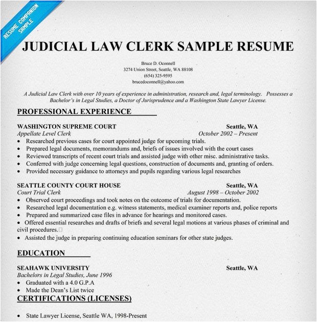 Real Estate Law Clerk Resume Sample Law Clerk Resume Samples Resume Samples
