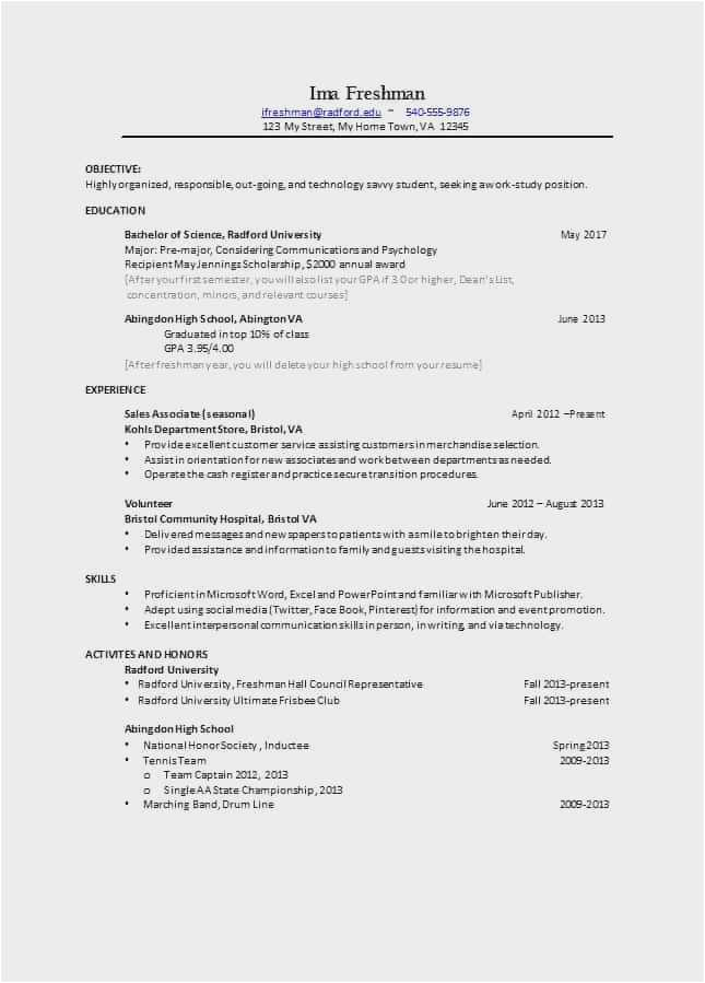 Resume Samples for College Students Pdf Student Resume for College Application Collection 58