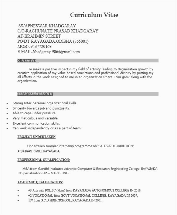Resume Samples for Freshers Mba In Marketing Free 40 Fresher Resume Examples In Psd