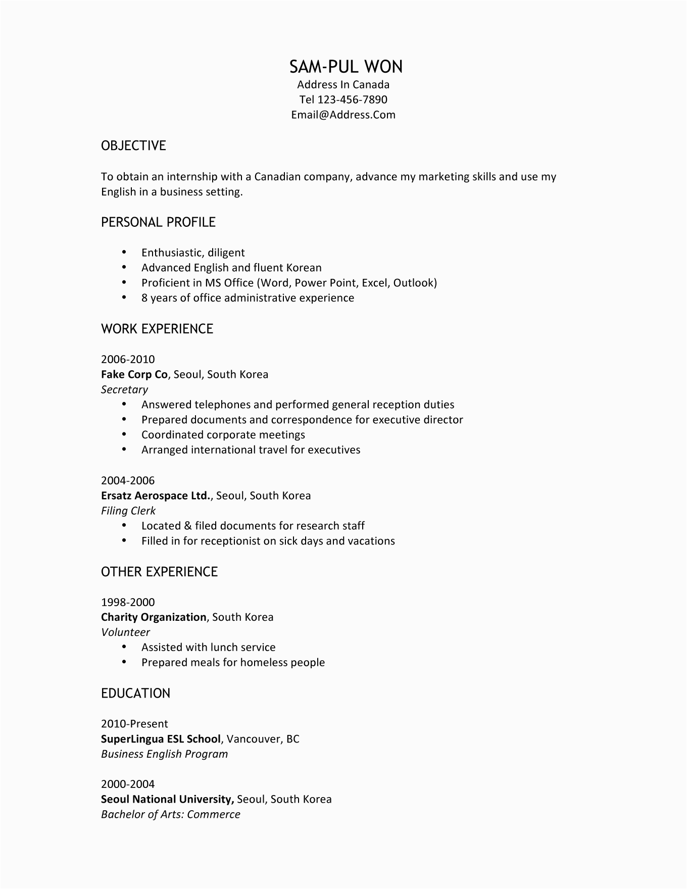 Resume Samples for International Students In Canada How to Write A Resume Work and Study Abroad