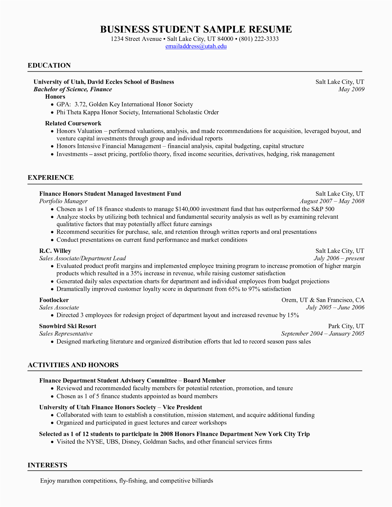 Resume Samples for International Students In Canada Stockroom Manager Resume O